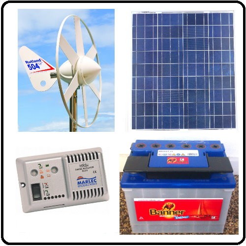 Hybrid 12V anlægget 50W med Rutland 504