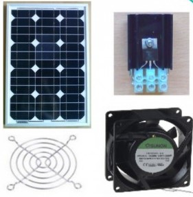Ventilations kit med solcelle (SOLCELLE og VENTILATOR) KCVM30