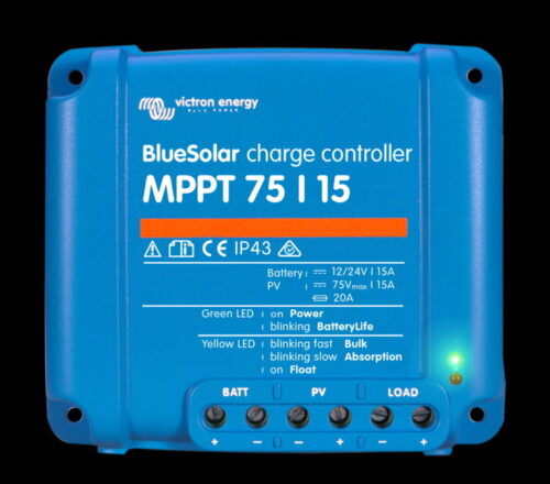 Victron BlueSolar laderegulator MPPT 75/15 12/24 Volt ( maks 75V, 15A)