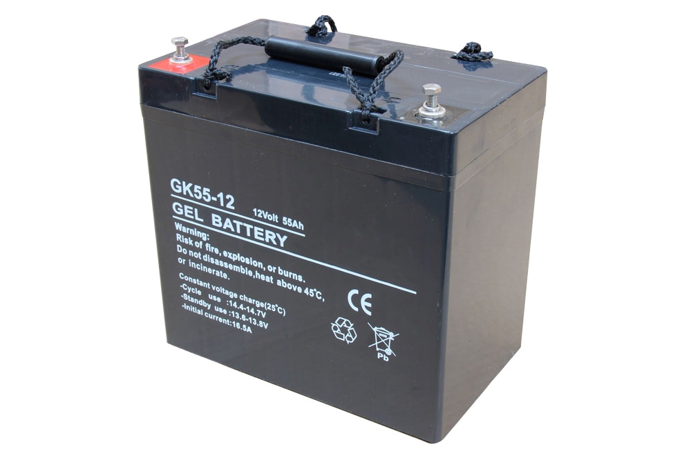 12V 55Ah GEL, Gelé Solar deep cycle batteri