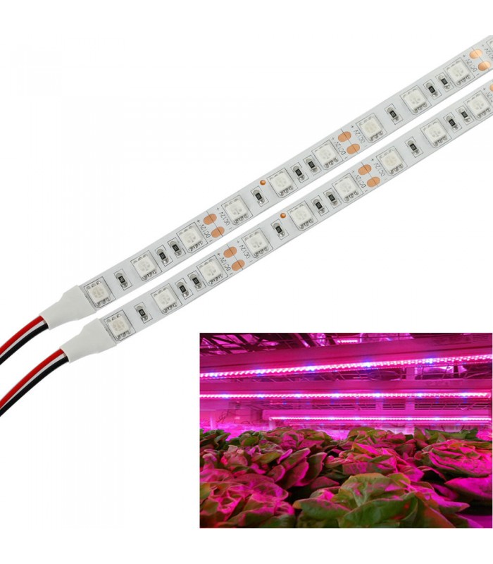 9,6W stænktæt vækst LED strip - 5m, 60 LED pr. meter, IP65