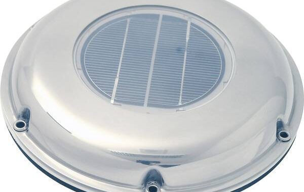 Solcelleventilator til båd, campingvogn 220mm, stål kappe
