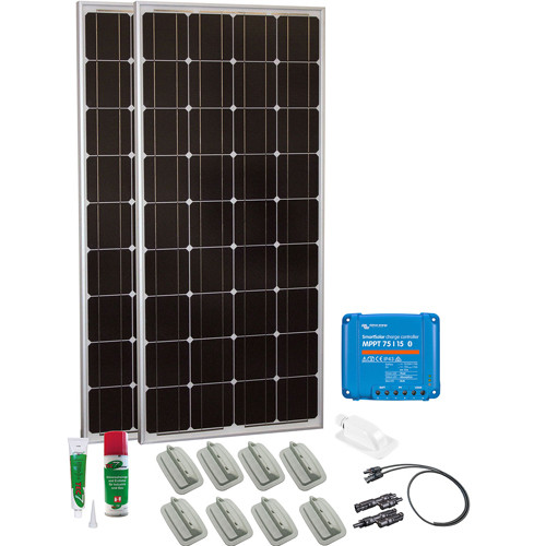 Solcelleanlæg til campingvogn Kit Base Camp Easy MPPT Smartsolar 200