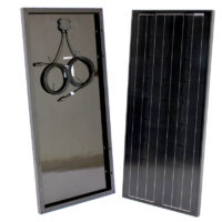 100Wp12V solpanel, sort, monokrystallinsk med 2x5m kabler