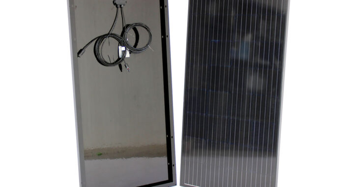175Wp12V solpanel, sort, monokrystallinsk med 2x5m kabler