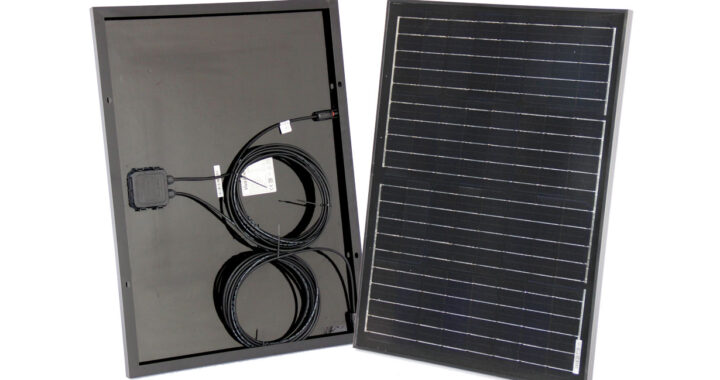 60W 12V solpanel sort monokrystallinsk, 2x5 m kabel