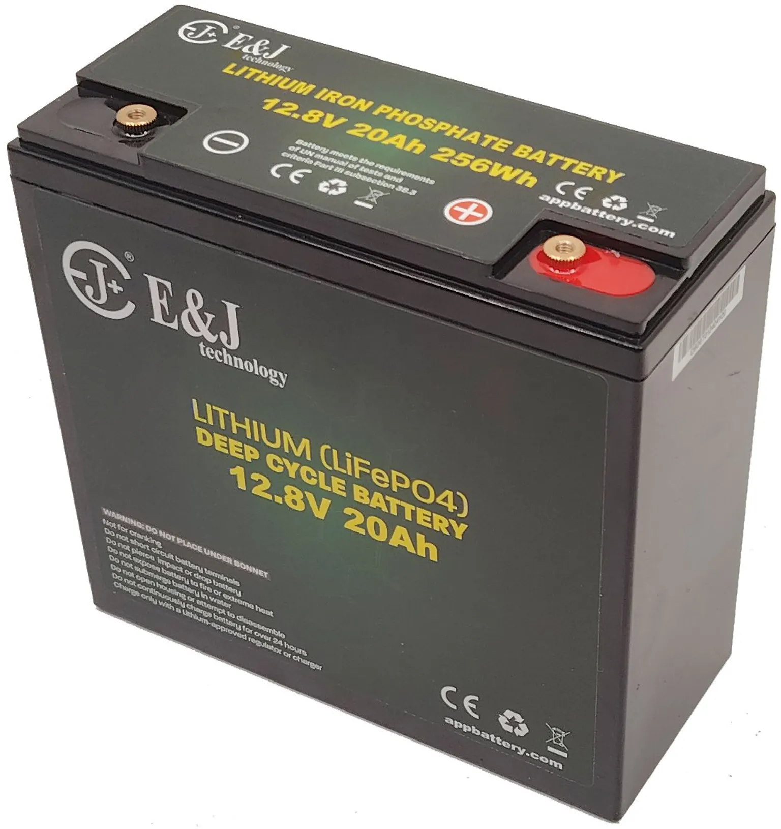 20Ah 12V E&J lithium batteri EJ1220 M5 bolt 256Wh