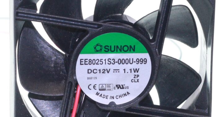 Sunon Ventilator 12V 80x80x25 1,06W, EE80251S3, med glideleje