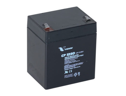 Vision AGM batteri, CP1250, 5Ah, 12V, Pol 6,3mm
