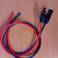 Sort_rodt Solar kabel med MC4 stik par, 4mm2, 80cm