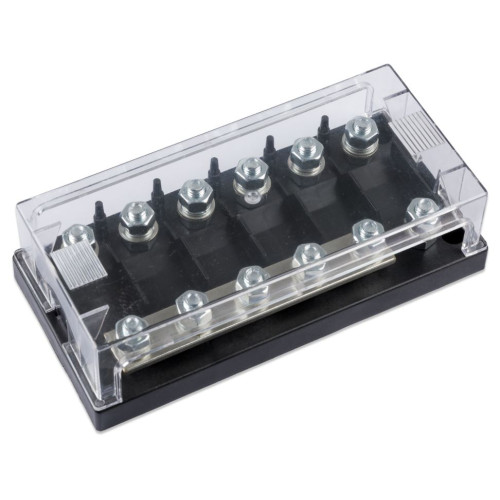 Seks-vejs sikringsholder til Mega-sikringer med samleskinne busbar