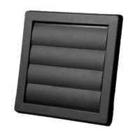 Lamelventil SORT 150 x 150 mm til ventilation