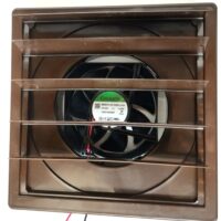 Lamelventil BRUN 170x170mm med indbygget 1W_12V ventilator