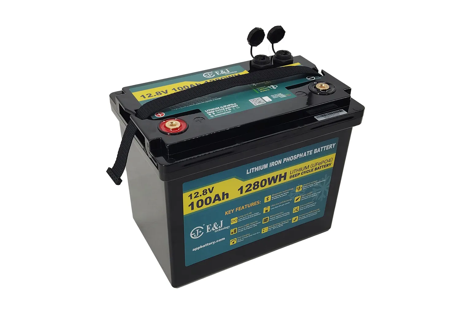 100Ah 12V EJ LITHIUM batteri EJ12100HBTK varme og Bluetooth